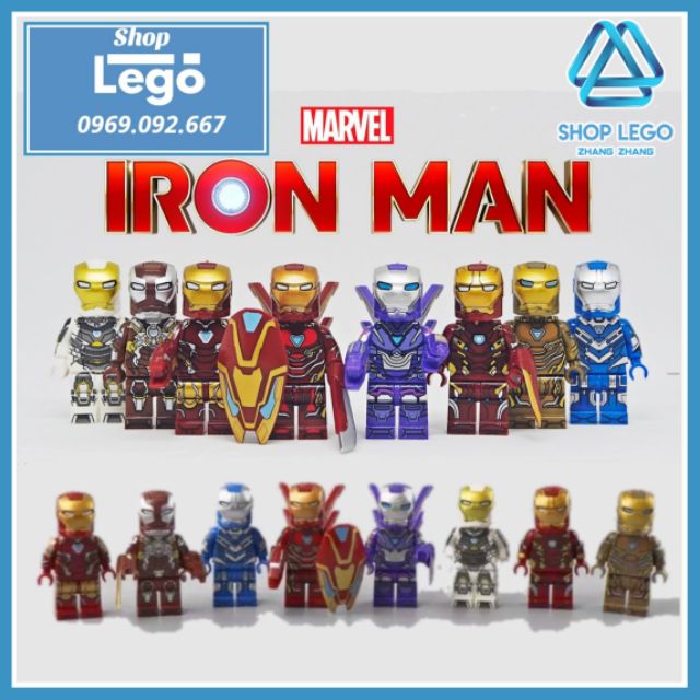 Đồ chơi Xếp hình tuyển tập người sắt Iron man Tony Stark Minifigures Kopf KF6093