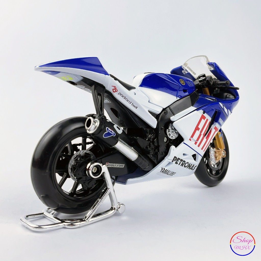 Xe mô hình mô tô Yamaha YZR M1 2006 TẶNG KÈM BIỂN SỐ tỉ lệ 1:10 hãng Maisto