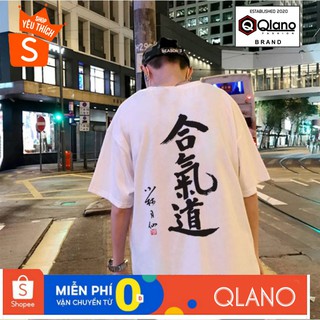 [RẺ VÔ ĐỊCH] Áo thun unisex tay lỡ form rộng Trắng Chữ Thư Pháp Trung Quốc Chất Đẹp oversize - áo phông nam nữ 