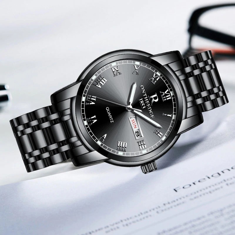 ĐỒNG HỒ NAM R-ONTHEEDGE KÍNH TRÁNG SAPPHIRE DÂY KIM LOẠI KHÔNG GỈ + TẶNG KÈM PIN CAO CẤP | BigBuy360 - bigbuy360.vn