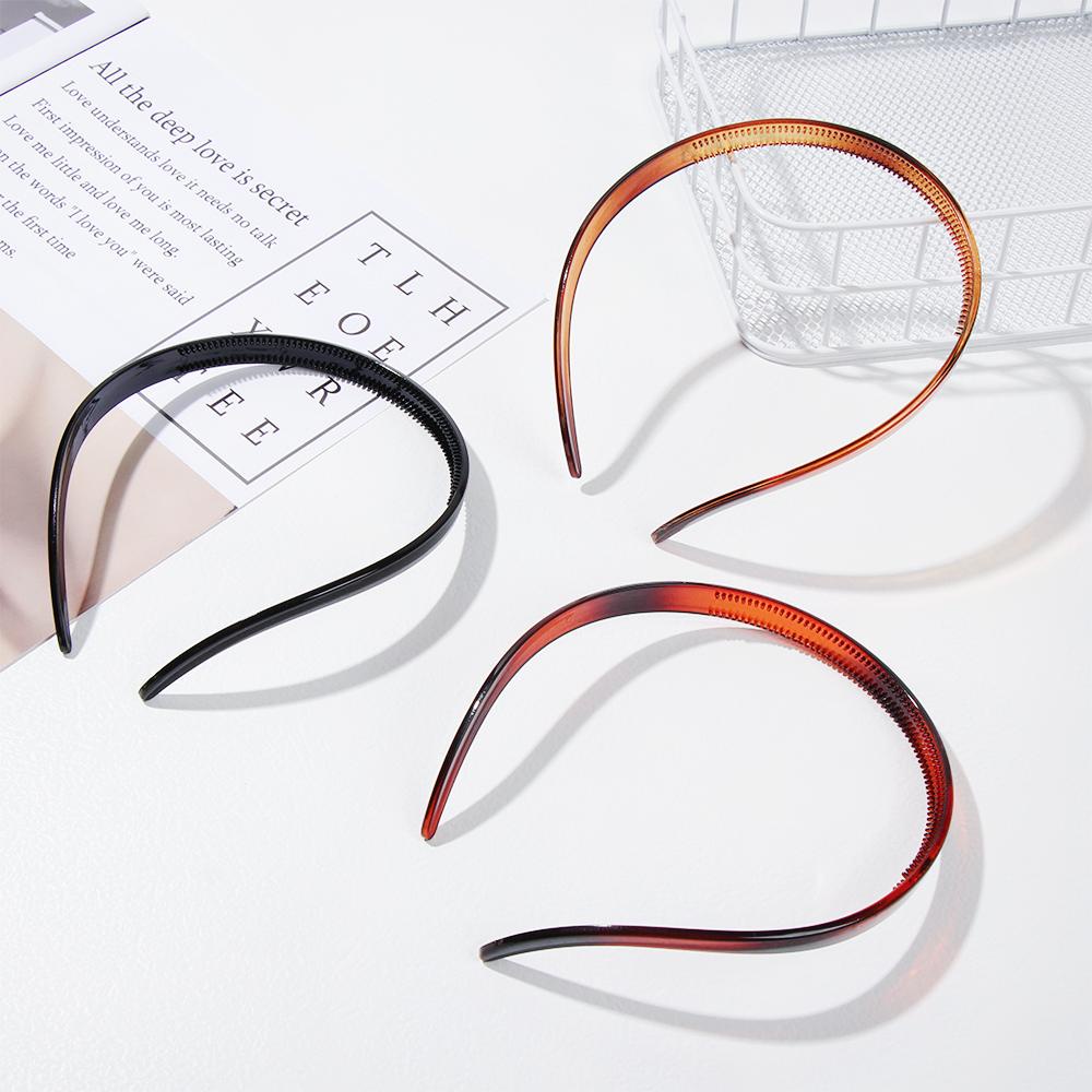 Băng Đô Cài Tóc Bằng Nhựa Màu Đen Gợn Sóng Chống Trượt Chống Rơi