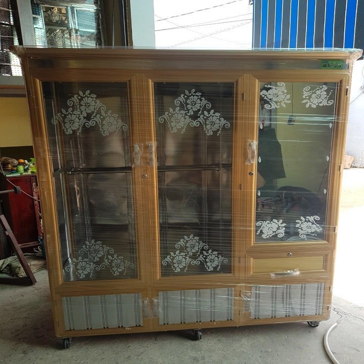- Tủ nhôm kính treo quần áo buồng có ngăn kéo KT: 160x55x180cm - TNKQAB1618 –