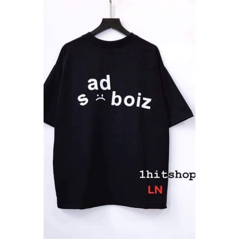 Set đồ nữ,bộ bigsize nữ áo phông sadboiz chữ nhỏ form thụng rộng kèm quần ống rộng trắng mặc nhà đi chơi xinh