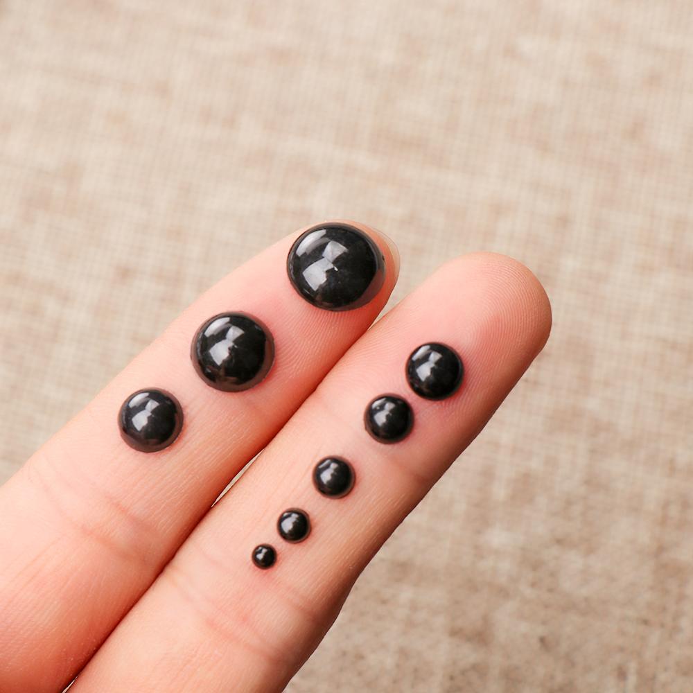 Set 100 Mắt Gấu Nhựa 3-12mm Màu Đen Làm Đồ Thủ Công DIY