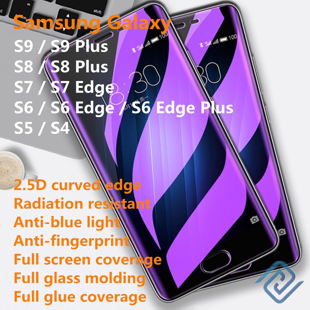 Miếng dán cường lực bảo vệ toàn màn hình cho điện thoại Samsung Galaxy S9 S8 S7 S6 S5 S4 Edge Plus