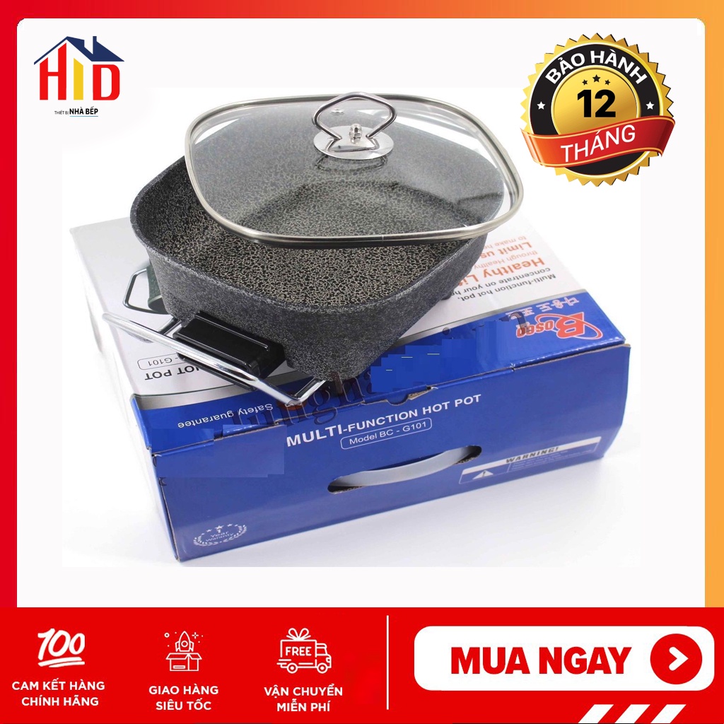 [HÀNG CHÍNH HÃNG] CHẢO LẨU ĐIỆN VÂN ĐÁ mini BOSCO BC - G101 (2L)
