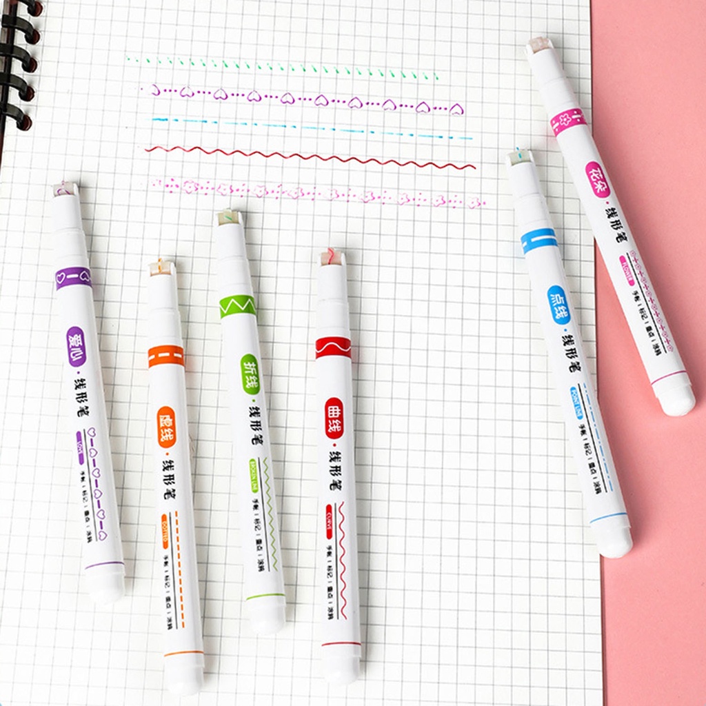 Set 6 Bút Đánh Dấu Dạng Lăn Nhiều Màu Sắc Sáng Tạo DIY