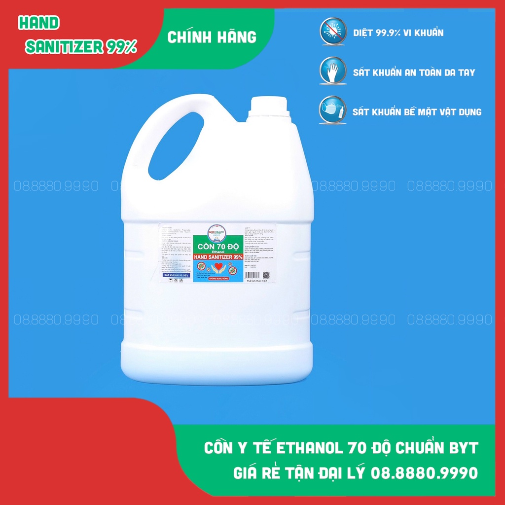 Cồn y tế 70 độ Ethanol đạt chuẩn Nhà Thuốc, Bệnh Viện, Quân Đội - Cồn 70 độ dùng để sát khuẩn tiệt trùng trong ý tế hcfa