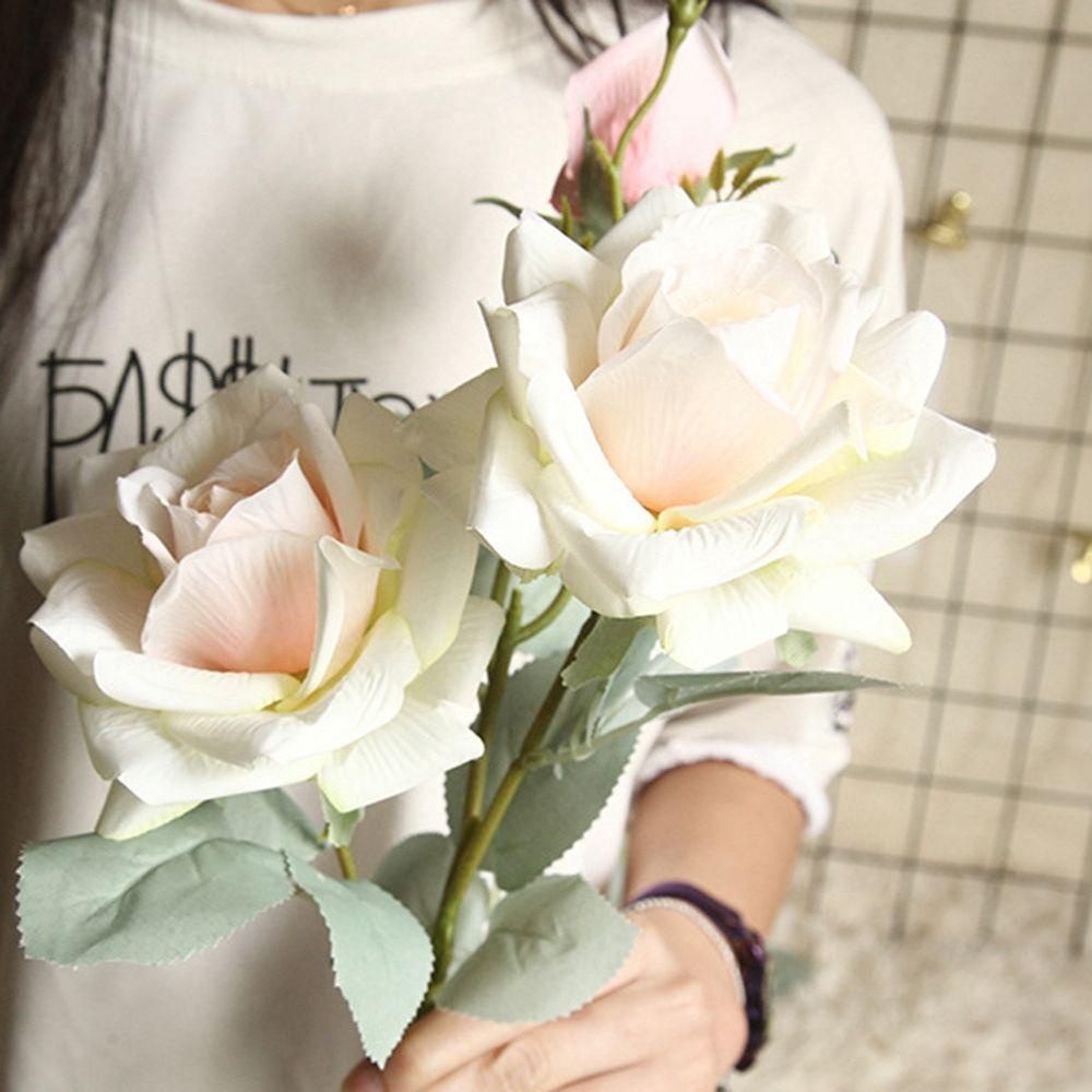 Bó Hoa Hồng Giả 3 Bông Bằng Vải Dùng Trang Trí Tiệc Cưới