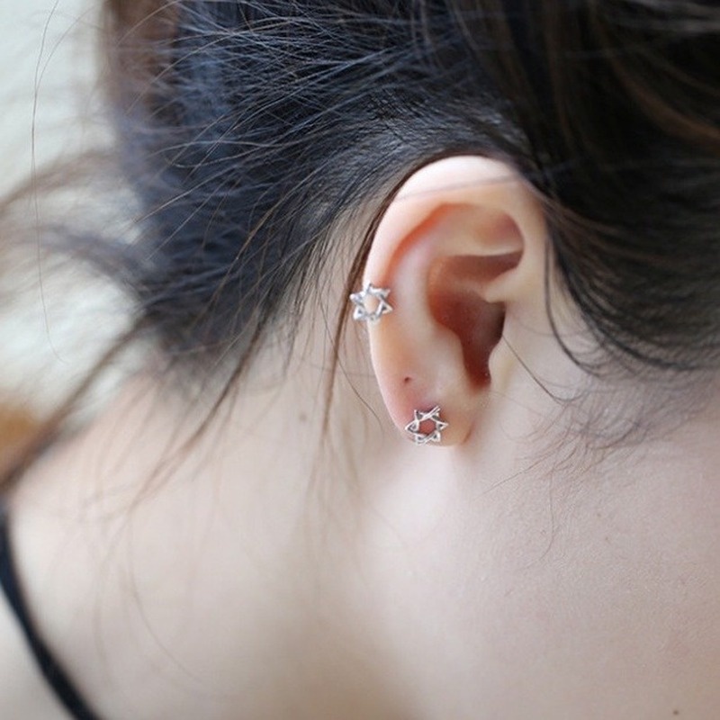 Đôi bông tai hình ngôi sao sáu điểm độc đáo 210807