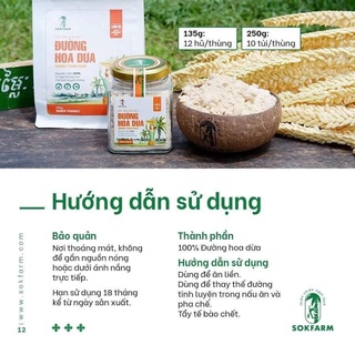 [Chính hãng] Đường mật hoa dừa Sokfarm- Túi 250gr-Chỉ số đường huyết thấp, giàu khoáng chất, lành tính, đã xuất khẩu