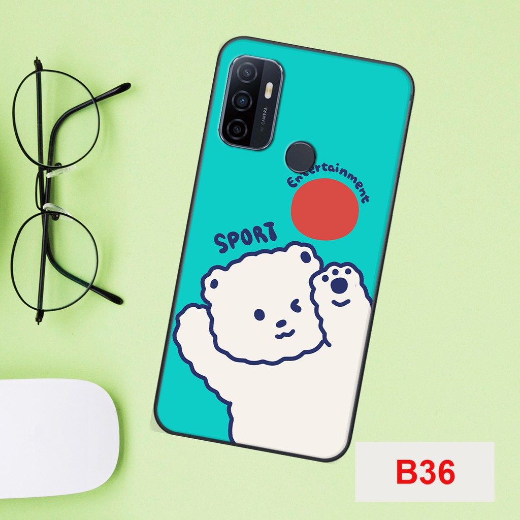 ỐP LƯNG OPPO A53 HÌNH 2 CHÚ GẤU TRẮNG SIÊU DỄ THƯƠNG