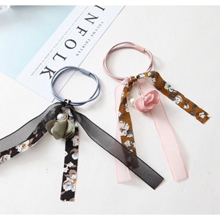 CH071 Cột Tóc Hoa Vải Ruy Băng Elly Handmade