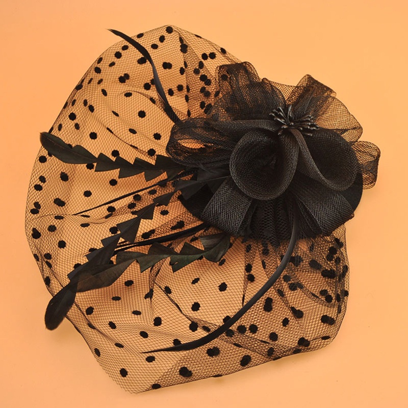 Flgo Phụ Kiện Cài Tóc Hình Lông Vũ Phong Cách Bohemian Phối Ruy Băng Lưới