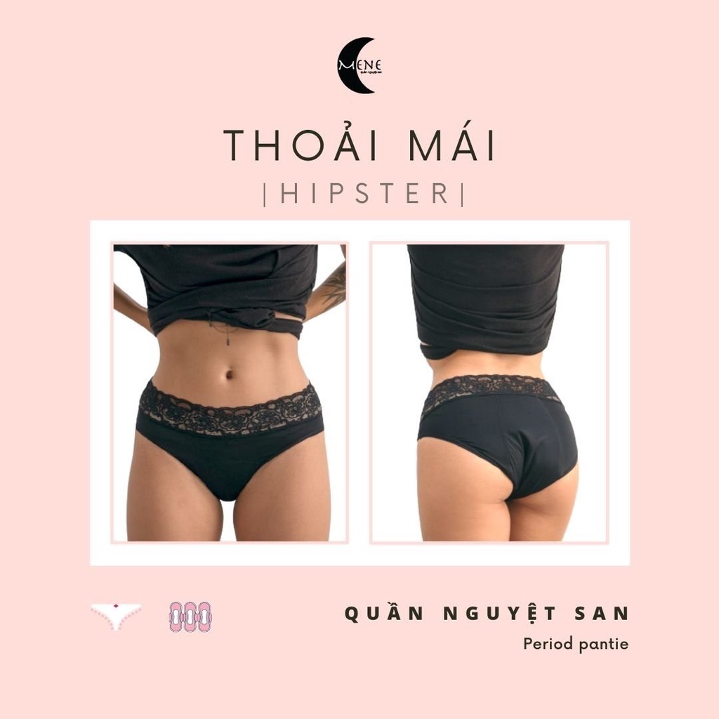 Quần lót nguyệt san MENE – Kiểu bản rộng Hipster ( High Waist Period Panty )
