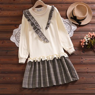 Sweater nỉ len đi liền chân váy caro cực xịn