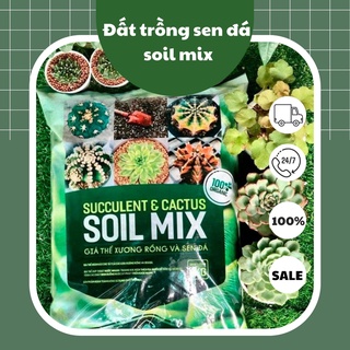 Đất trồng sen đá, xương rồng trộn sẵn đẩy đủ dinh dưỡng, thoát nước cực tốt Soil Mix trọng lượng 6Kg .