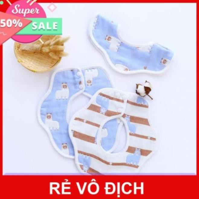 Combo 10 Yếm xoay 360 cotton cho bé trai và bé gái ♥️XẢ KHO GIÁ GỐC♥️Yếm cotton 6 lớp mềm mại