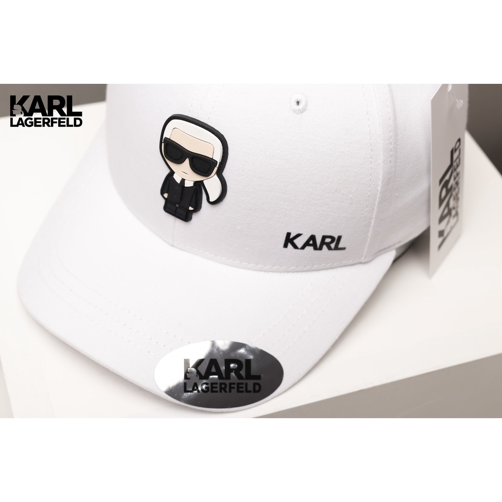 Nón kết KA RL LAGERFIELD 2023  chất vải cotton nhập Hàn Quốc, logo cao su nổi 3D, màu đen, trắng Nón free size