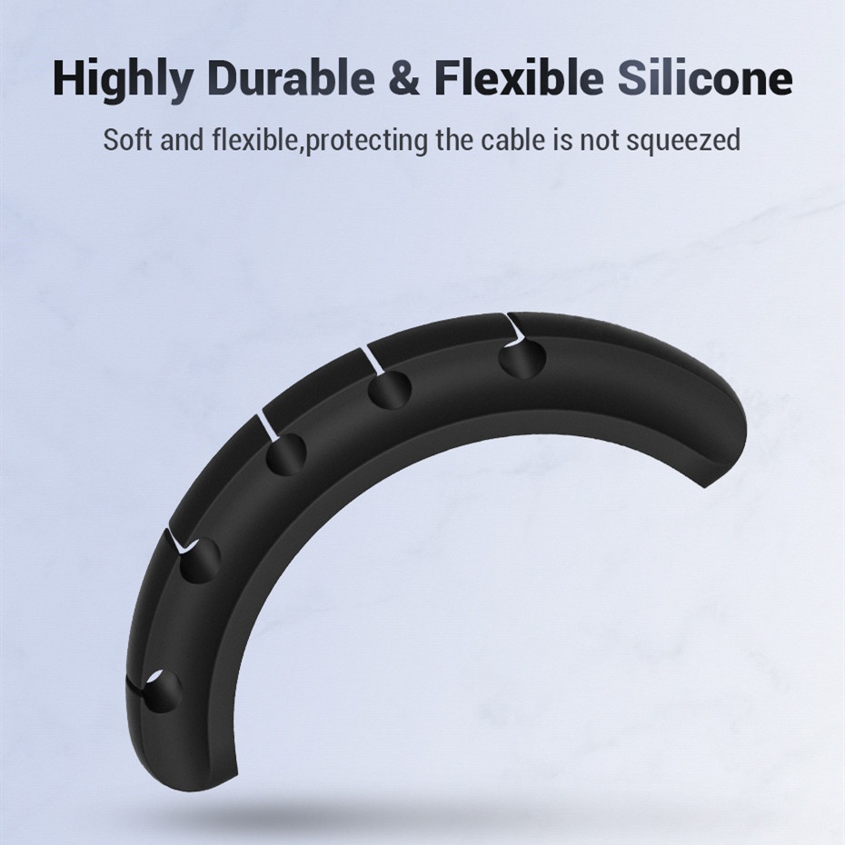 Kẹp Cố Định Dây Cáp 3/5 / 7 Bằng Silicon Để Bàn Tiện Lợi Giá Đỡ