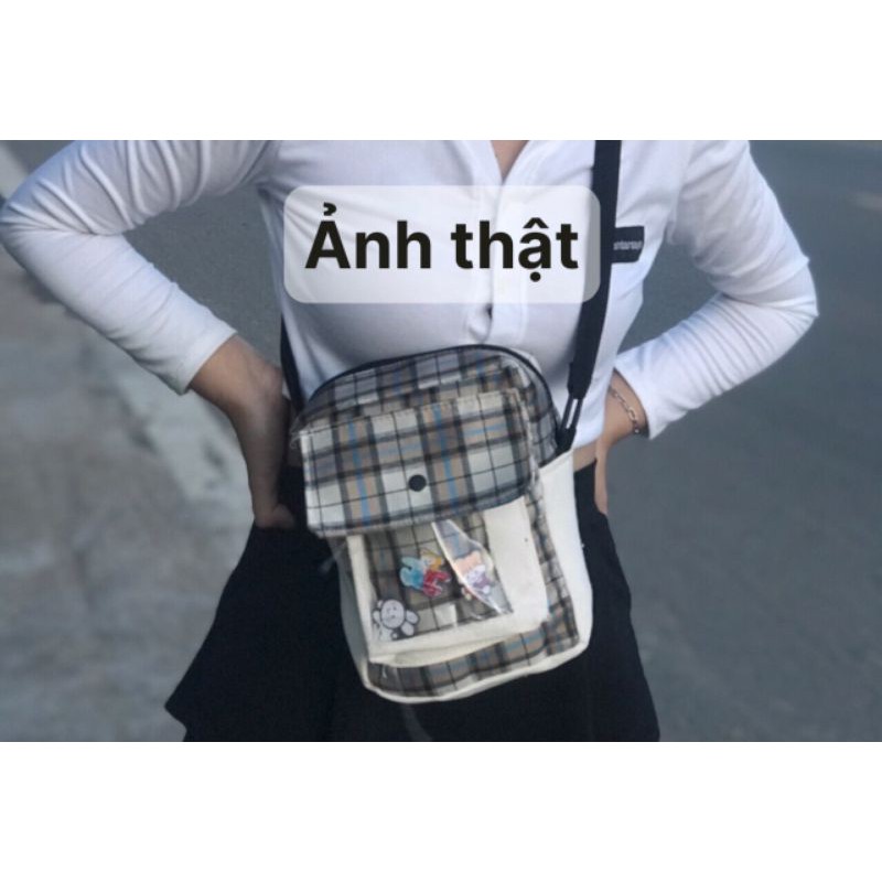 TÚI ĐEO CHÉO CARO PHỐI TÚI TRONG