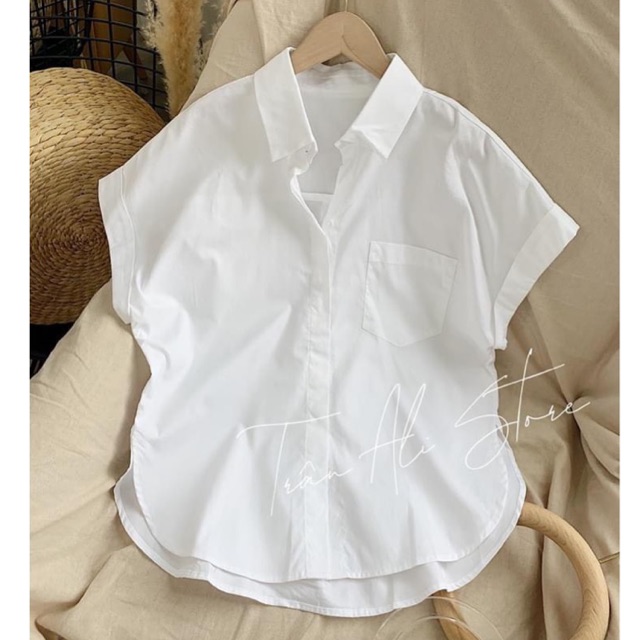 Áo sơ mi nữ cộc tay cánh dơi siêu xinh