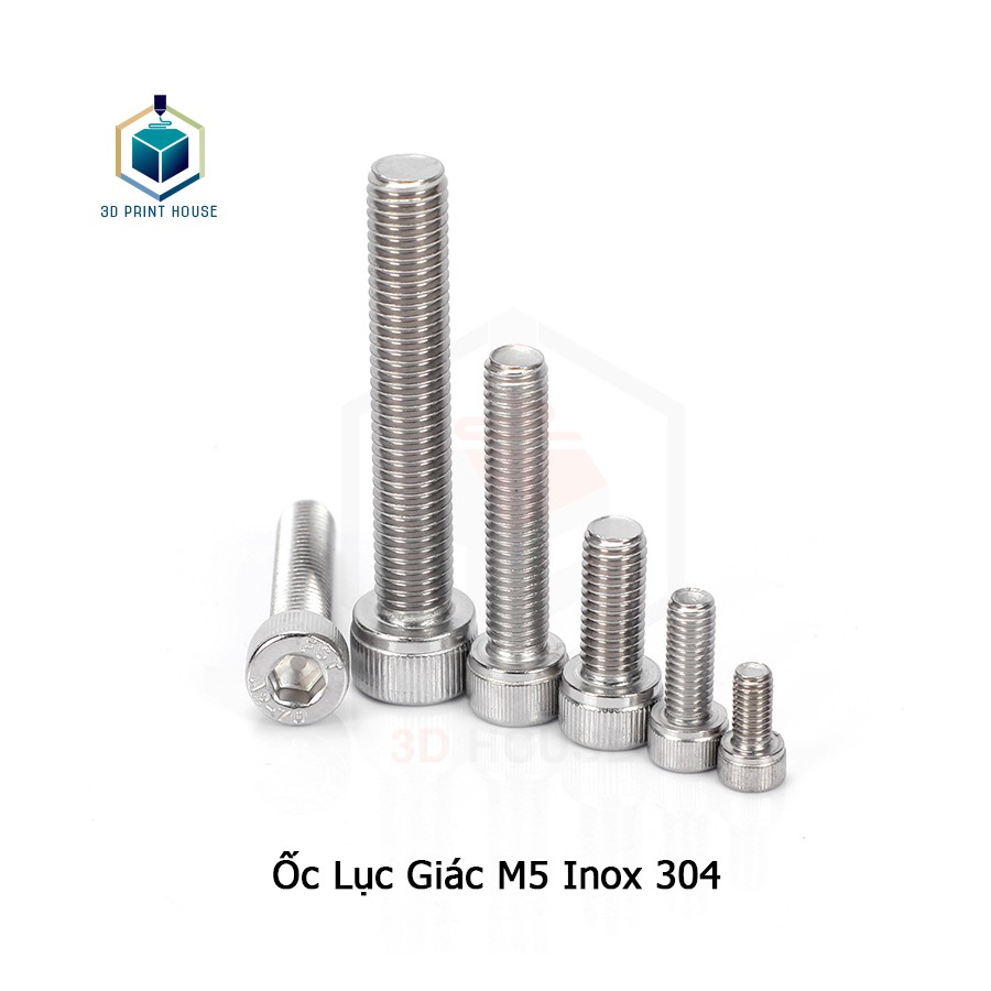 Ốc - Bulong Lục Giác Inox 304 M5 (5mm) - (10con)