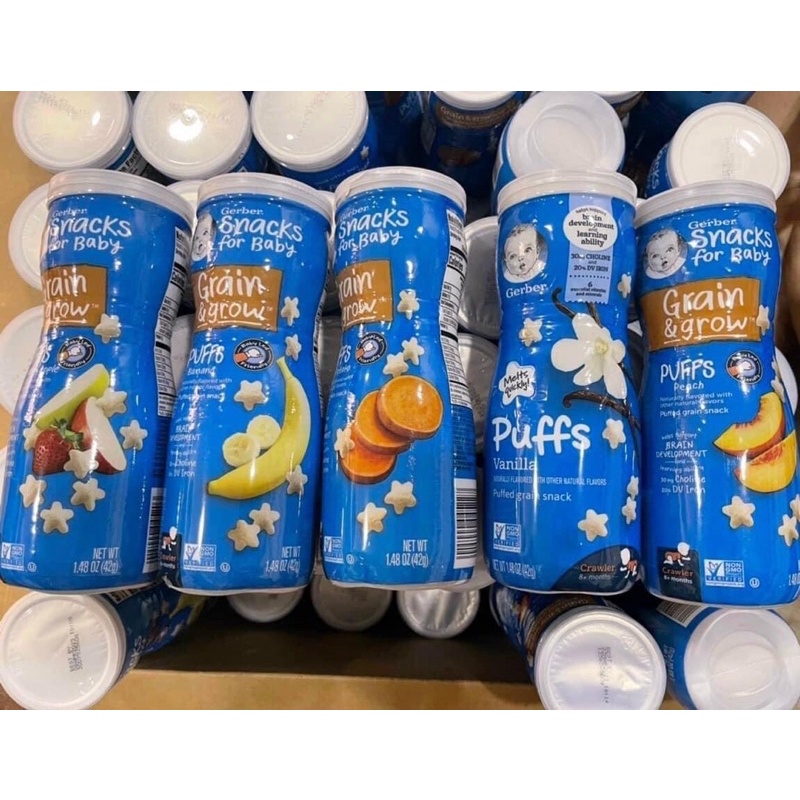 (MẪU MỚI) Bánh ăn dặm Oganic Gerber Mỹ hộp 42g date 2023