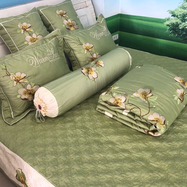 (giá sốc) Trọn bộ satin cottog lụa 7 món cao cấp