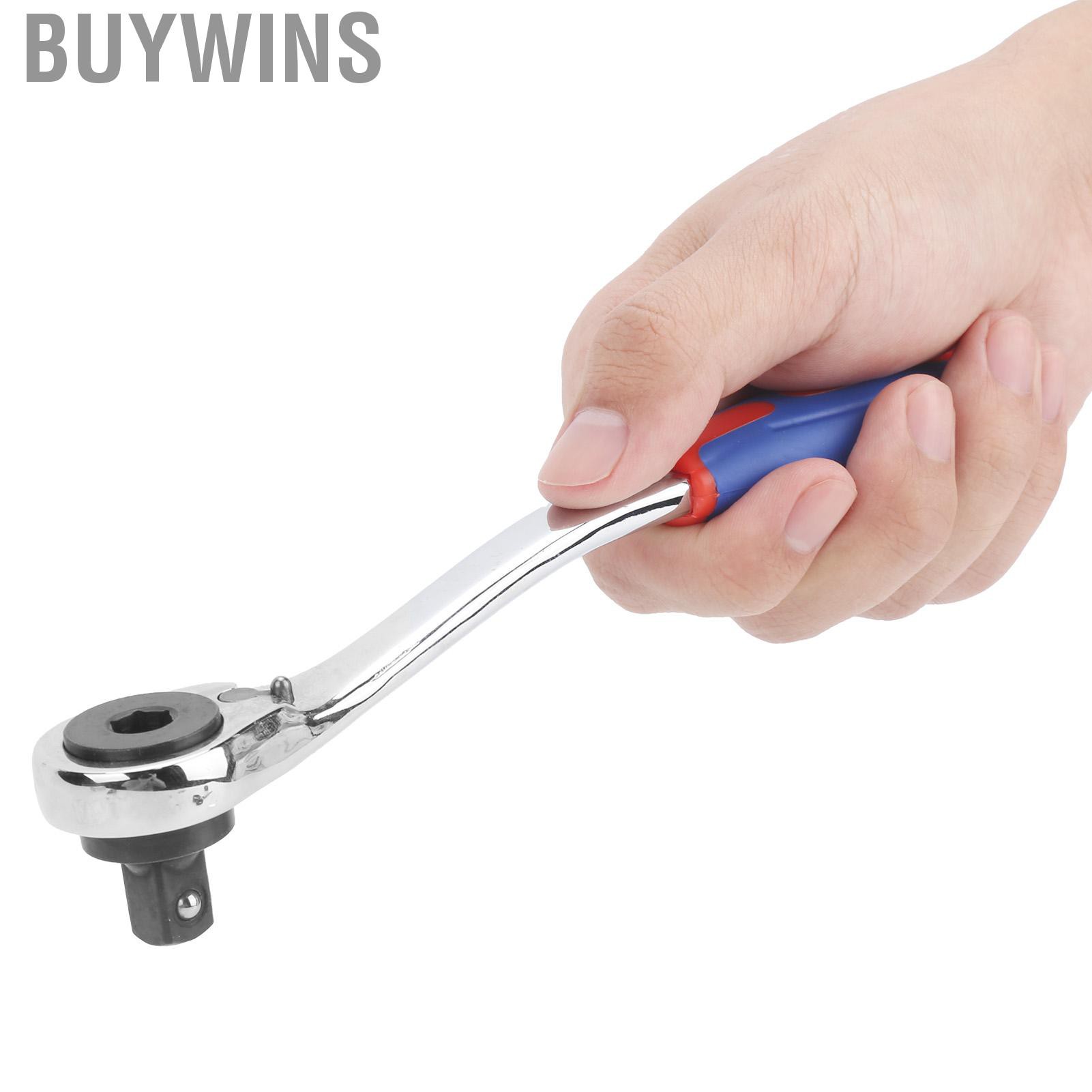 Buywins 3/8in 72 Teeth Ratchet Wrench Chromium Vanadium Steel Socket Maintenance Tools