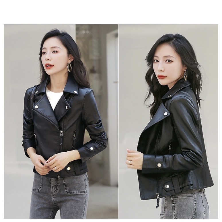 Áo da nữ Quảng Châu bền đẹp bảo hành da 2 năm không bong tróc, mẫu mới nhất 2019 809