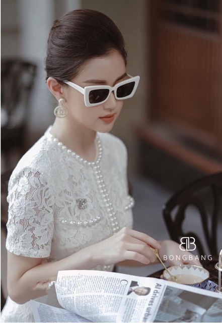 [Mã FAGOGO giảm 12% đơn 99K] Kính mát vuông trắng thời trang nữ, có thể thay mắt kính râm cho người cận | BigBuy360 - bigbuy360.vn