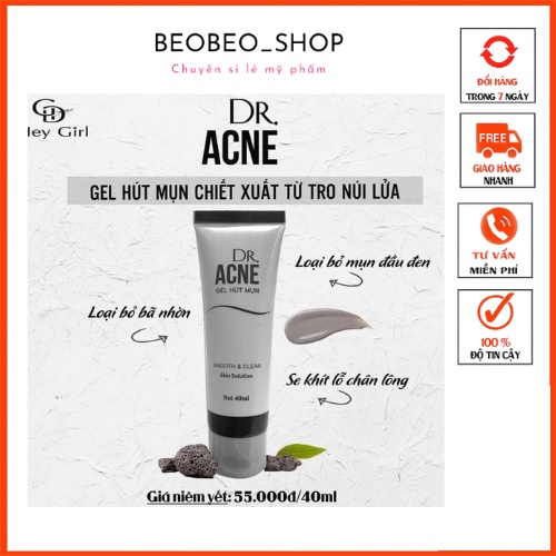 Gel hút mụn Đầu Đen,Gel Lột Mụn cám, loại bỏ bã nhờn Dr.Ance