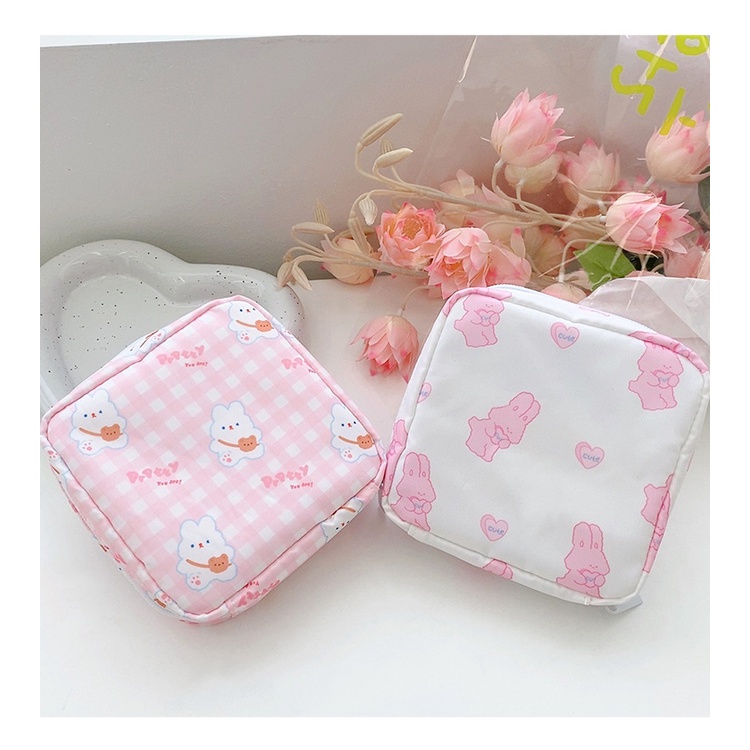 Túi đựng băng vệ sinh/mỹ phẩm phong cách Hàn Quốc xinh xắn nhỏ gọn chống thấm nước E1022