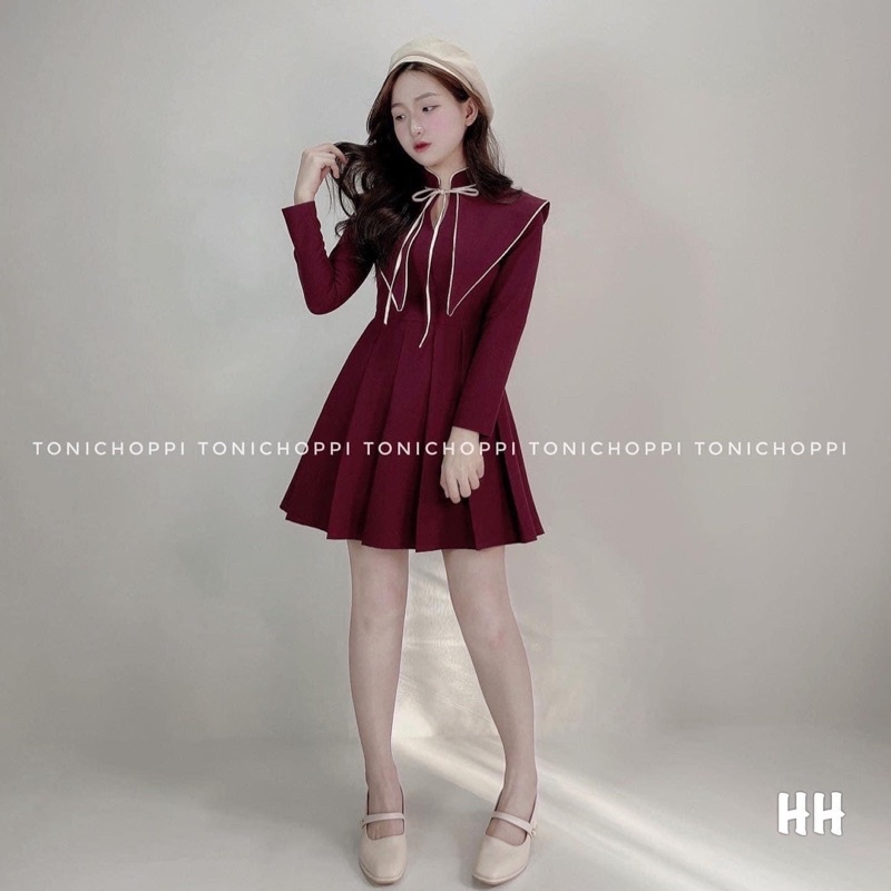 Váy nhung liền thân