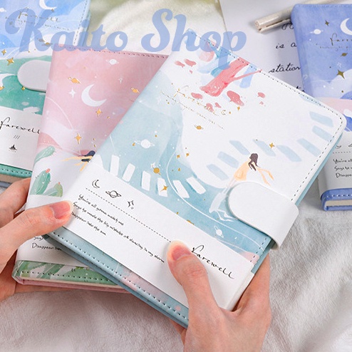 Sổ Tay Bìa Da 256 Trang Dream Girl - Sổ Ghi Chép A5 Daily Planner - Sổ A5 Khóa Từ Nam Châm Cao Cấp