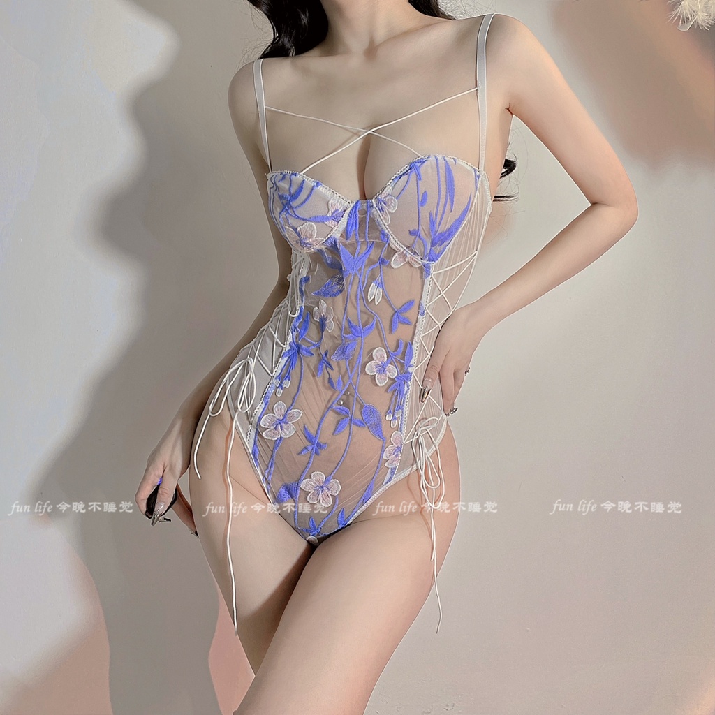 Áo Liền Thân Nữ 2 Dây Bodysuit Thêu Hoa Cây Dừa Xanh Sexy Gợi Cảm | BigBuy360 - bigbuy360.vn