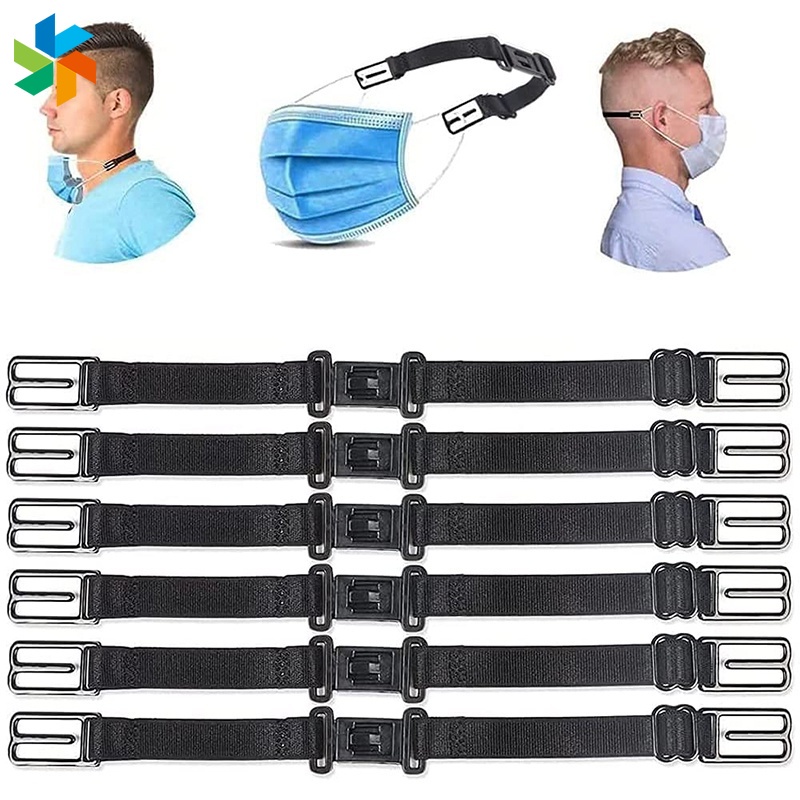 [Hàng mới về] Dây đeo khẩu trang màu đen có móc gắn không làm đau tai điều chỉnh được tiện lợi