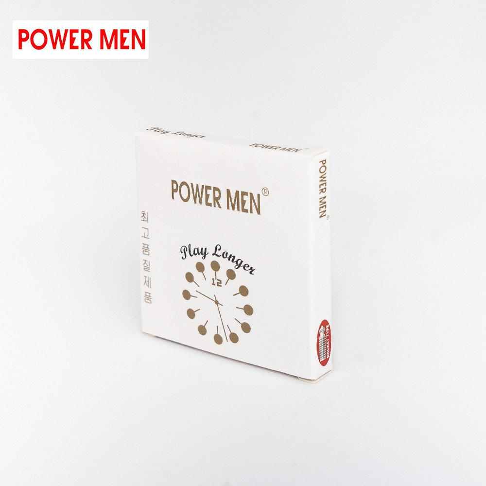 Bao cao su gân gai, kéo dài thời gian Powermen Player Longer Hộp 1 BCS (PL1)