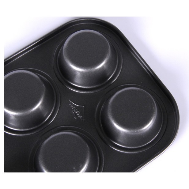 Khuôn 6 Ô Cupcake Màu Đen Cao Cấp Có Hộp