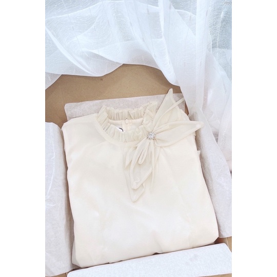 ⛔️FREESHIP⛔️Áo sơ mi cổ bèo nơ cách điệu | BigBuy360 - bigbuy360.vn