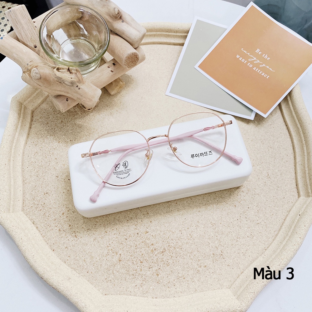 Kính giả cận gọng Cốt Kim Loại mắt chống UV thời trang nam nữ hàn quốc AH1621