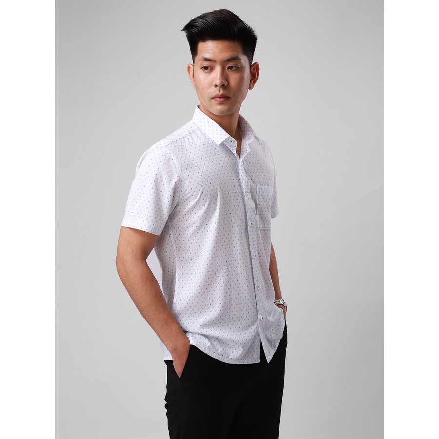 Áo sơ mi ngắn tay ARISTINO ASS510S7 chất bamboo sợi tre, dáng suông nhẹ reguler fit, tà bằng