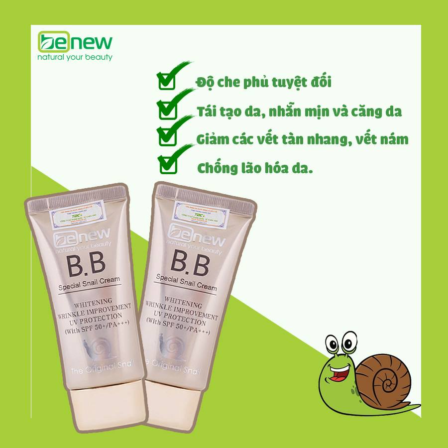 [SIÊU SALE]KEM LÓT NỀN TRANG ĐIỂM BB CAO CẤP BENEW SPECIAL SNAIL