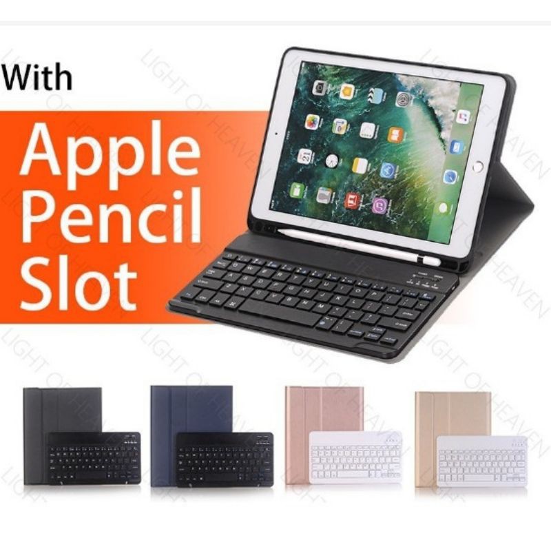 Bao da bàn phím Bluetooth iPad Pro 11 2020/ Gen 7 Gen 8 Pro 10.5/ Gen 6 17,18, 9.7, Air 3, Air 2, AirLưng Dẻo Có kay Bút