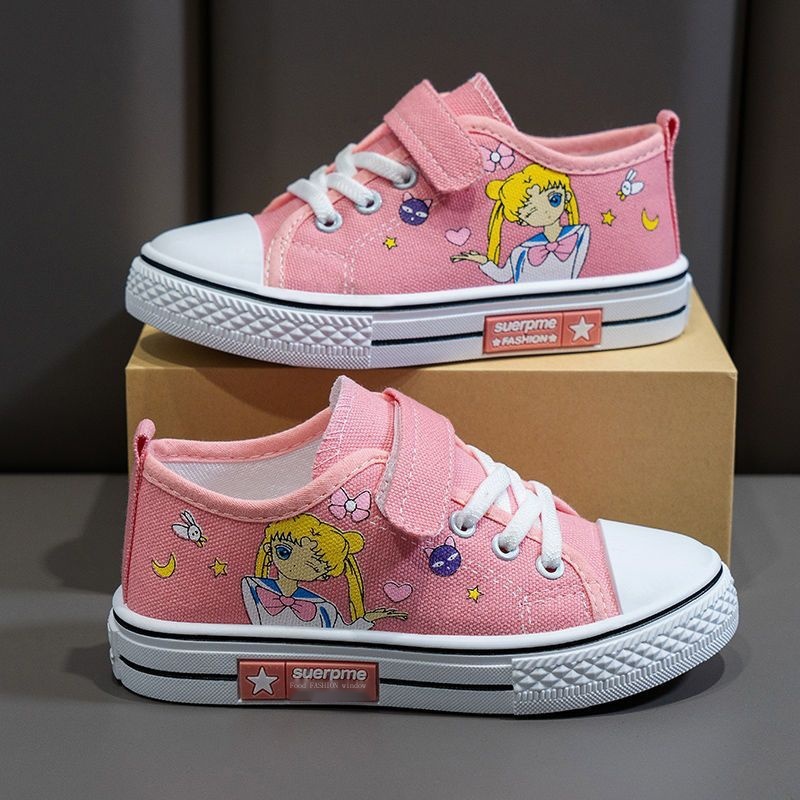 Giày Vải canvas Thoáng Khí Phong Cách Hàn Quốc Thời Trang Xuân Thu Mới 2022 Cho Bé Gái