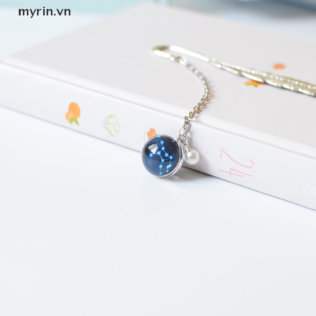 Thẻ Đánh Dấu Trang Sách Bằng Kim Loại Hình 12 Cung Hoàng Đạo