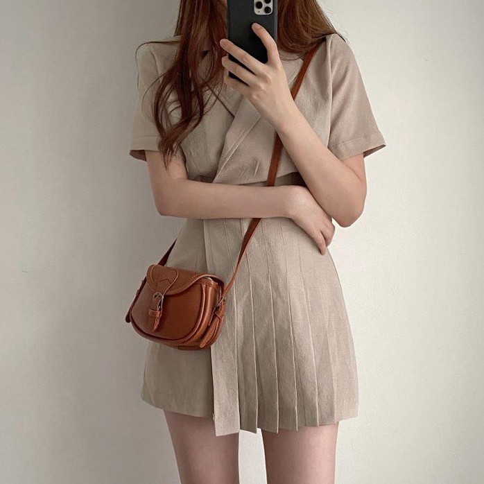 Đầm Cổ Vest Phong Cách Retro Mới 44100