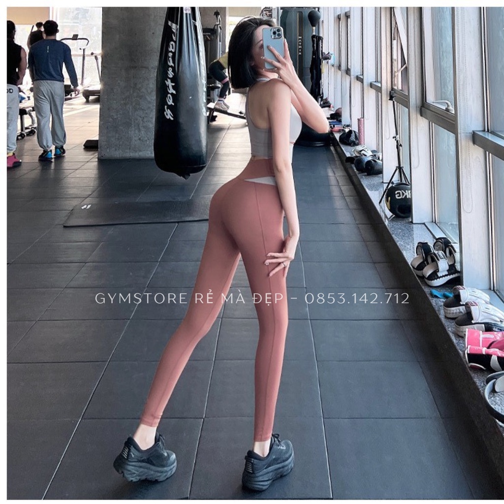 Bộ đồ tập thể thao set đồ gym tập yoga nữ thun poly co giãn cạp cao gen bụng Rẻ Đẹp Gymstore