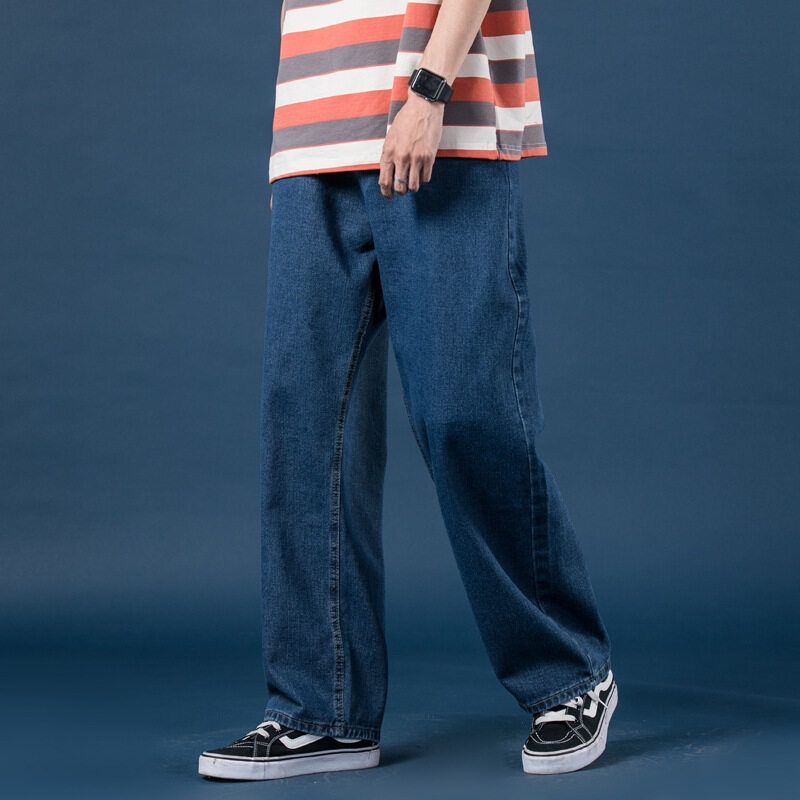 Quần jeans AOKANG dài ống đứng thời trang vintage cho nam